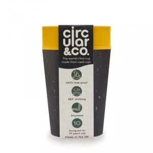 Circular Cup (227 ml) - sort/sennepsgul - fra papirkopper til engangsbrug