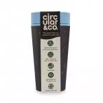 Circular Cup (340 ml) - sort/turkis - fra papirkopper til engangsbrug