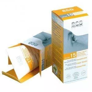 Eco Cosmetics Solcreme SPF 15 BIO (75 ml) - 100% naturlig, med mineralfiltre