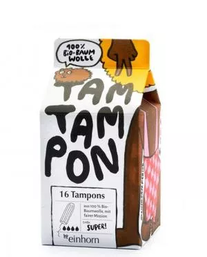Einhorn TamTampon Super Tampons (16 stk.) - allergivenlig økologisk bomuld