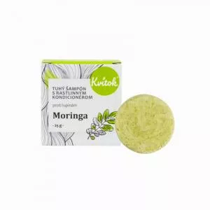 Kvitok Solid shampoo med anti-skæl balsam Moringa (25 g) - skinnende, skælfrit hår