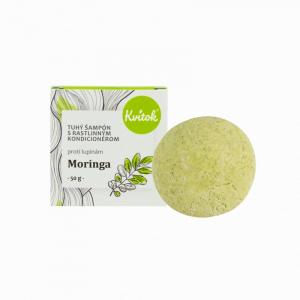 Solid shampoo med anti-skæl balsam Moringa XXL (50 g) - skinnende, skælfrit hår