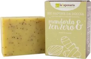 laSaponaria Fast oliven sæbe BIO - Mandler og ingefær (100 g)