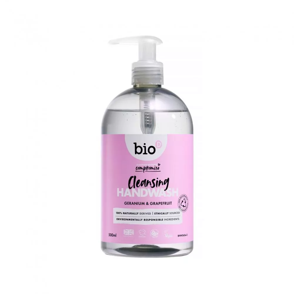 Bio-D Flydende håndsæbe med duft af geranium og grapefrugt (500 ml)