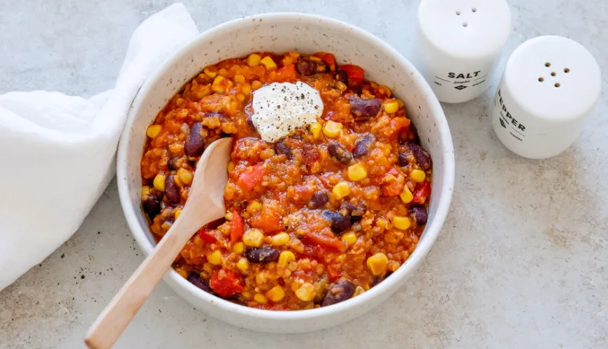 Lækker og hurtig chili sin carne fyldt med sundhed